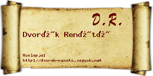 Dvorák Renátó névjegykártya